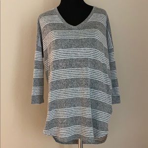 Market & Spruce Striped V-Neck Sweater